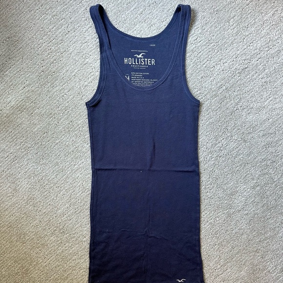 Ribbed Navy Tank Top by Hollister - Picture 1 of 3